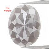 Natural Loose Oval Salt And Pepper Diamond Grey Color 3.07 CT 9.85 MM Oval  Rose Cut Shape Diamond KDL1094