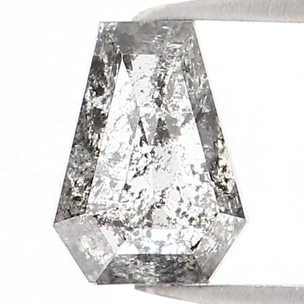 Natural Loose Coffin Salt And Pepper Diamond Black Grey Color 0.34 CT 5.05 MM Coffin Shape Rose Cut Diamond KDK2401