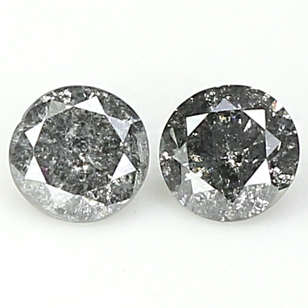 0.40 CT Natural Loose Round Cut Pair Diamond Salt And Pepper Round Shape Diamond 3.70 MM Black Grey Color Round Brilliant Cut Diamond QL1062