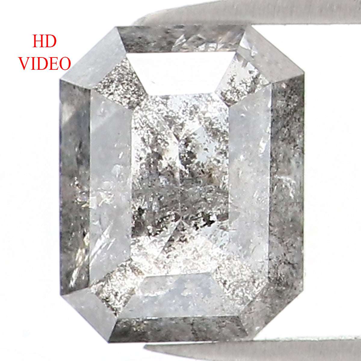 0.73 CT Natural Loose Emerald Shape Diamond Salt And Pepper Emerald Cut Diamond 5.70 MM Natural Emerald Shape Rose Cut Diamond LQ1187