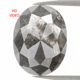Natural Loose Oval Salt And Pepper Diamond Black Grey Color 2.46 CT 9.50 MM Oval Shape Rose Cut Diamond KDL1154