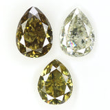 Natural Loose Pear Diamond Green Color 0.66 CT 4.15 MM Pear Shape Rose Cut Diamond L1717