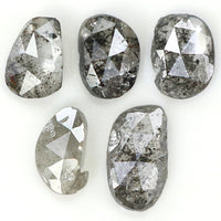 Natural Loose Slice Salt And Pepper Diamond Black Grey Color 1.00 CT 4.45 MM Slice Shape Rose Cut Diamond L1497