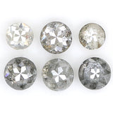 Natural Loose Rose Cut Salt And Pepper Diamond Black Grey Color 0.62 CT 2.30 MM Round Rose Cut Shape Diamond L6989