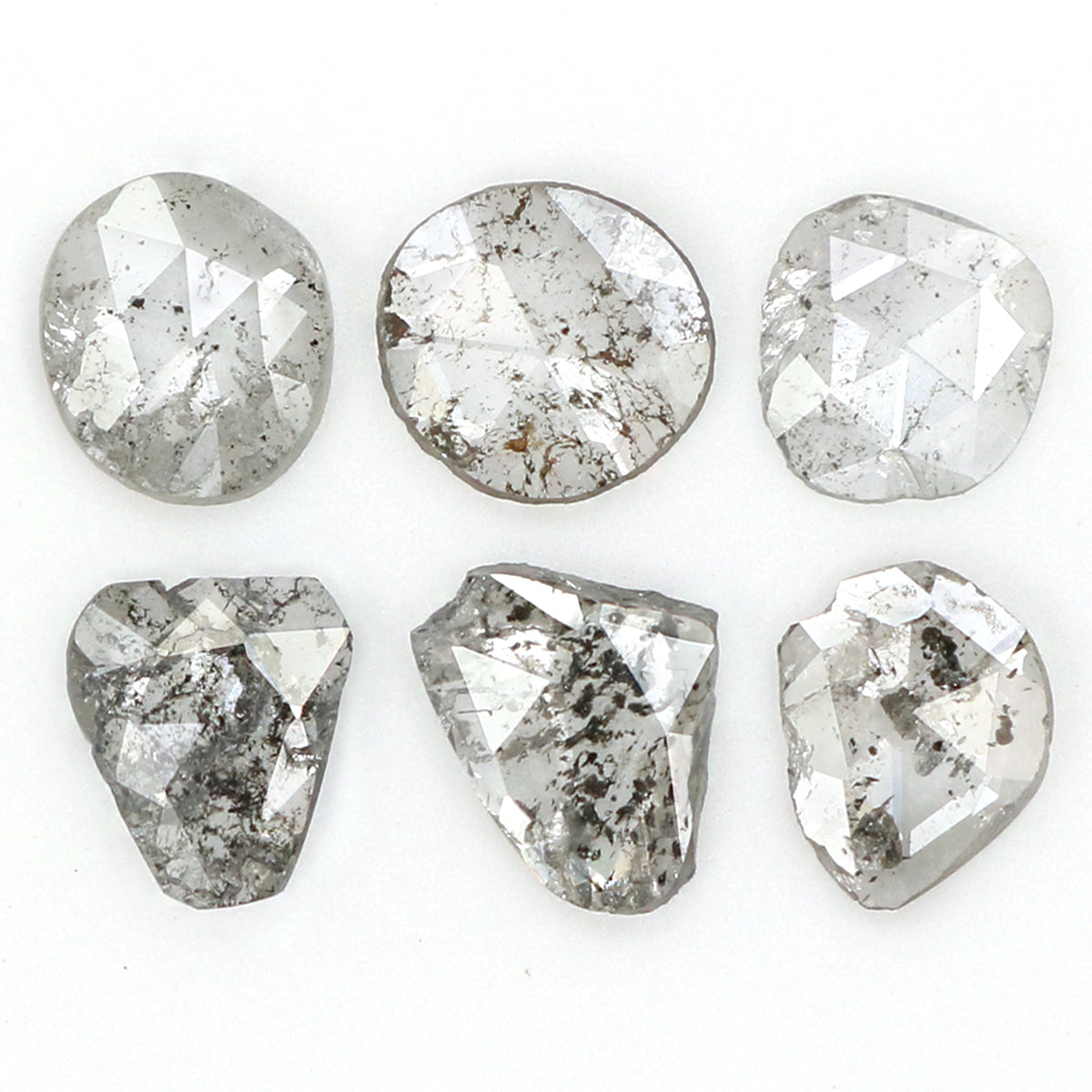 1.01 Ct Natural Loose Slice Shape Diamond Salt And Pepper Slice Cut Diamond 4.30 MM Natural Black Grey Diamond Irregular Cut Diamond LQ1511