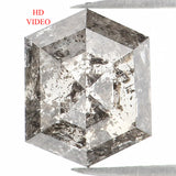 Natural Loose Hexagon Salt And Pepper Diamond Black Grey Color 1.41 CT 7.50 MM Hexagon Shape Rose Cut Diamond KDL1262