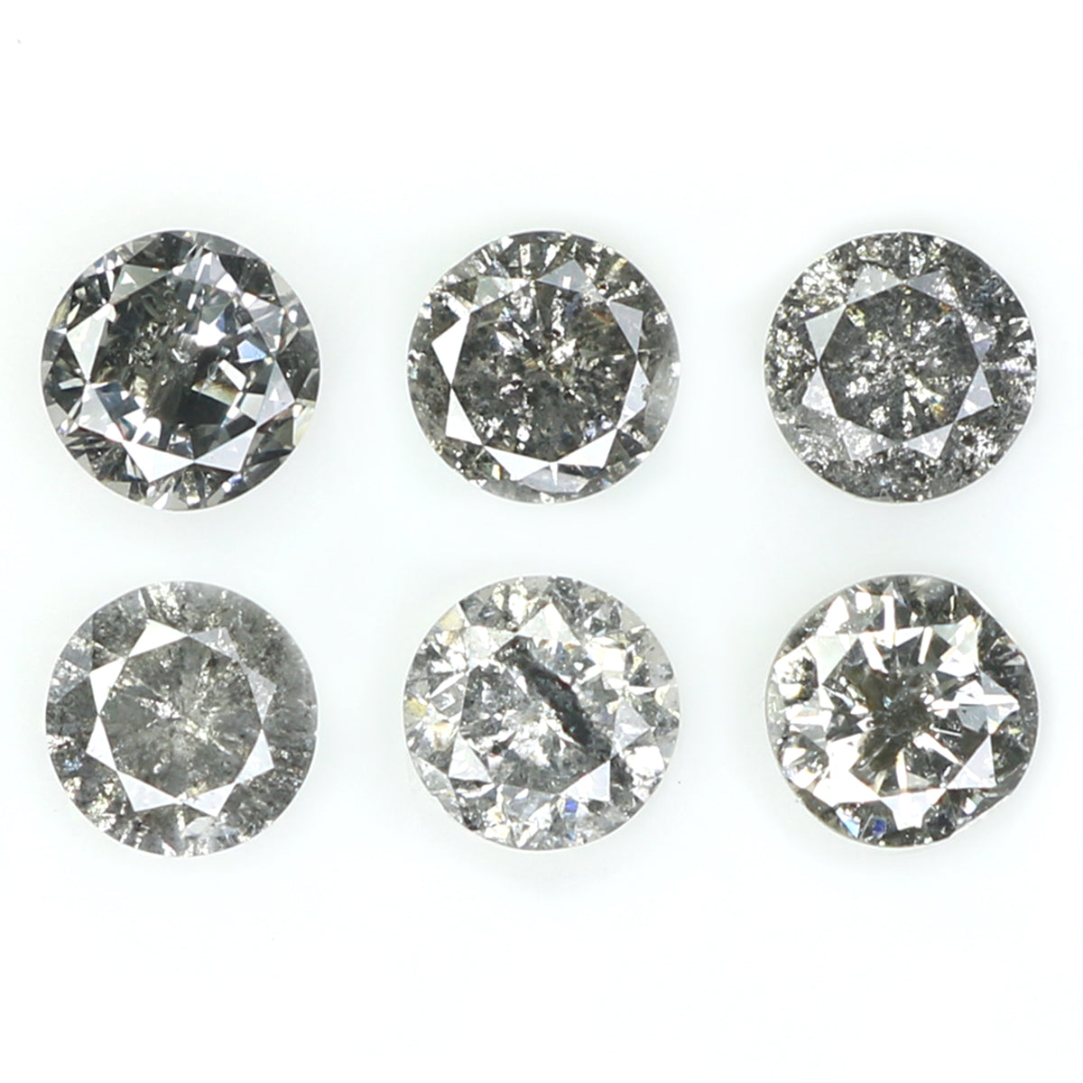 Natural Loose Round Salt And Pepper Diamond Black Grey Color 0.78 CT 3.15 MM Round Brilliant Cut Diamond KDL1396