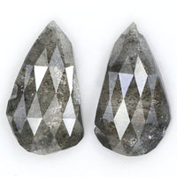 Natural Loose Antique Salt And Pepper Diamond Black Grey Color 1.57 CT 9.25 MM Antique Shape Rose Cut Diamond L1617