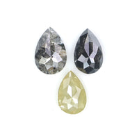 Natural Loose Pear Diamond, Salt And Pepper Pear Diamond, Natural Loose Diamond, Pear Rose Cut Diamond, 1.04 CT Pear Cut Diamond L2750