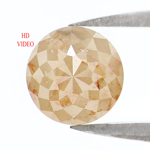 Natural Loose Rose Cut Yellow Color Diamond 1.51 CT 6.40 MM Round Rose Cut Shape Diamond KR2436