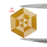 Natural Loose Hexagon Yellow Color Diamond 1.40 CT 7.48 MM Hexagon Shape Rose Cut Diamond L2690