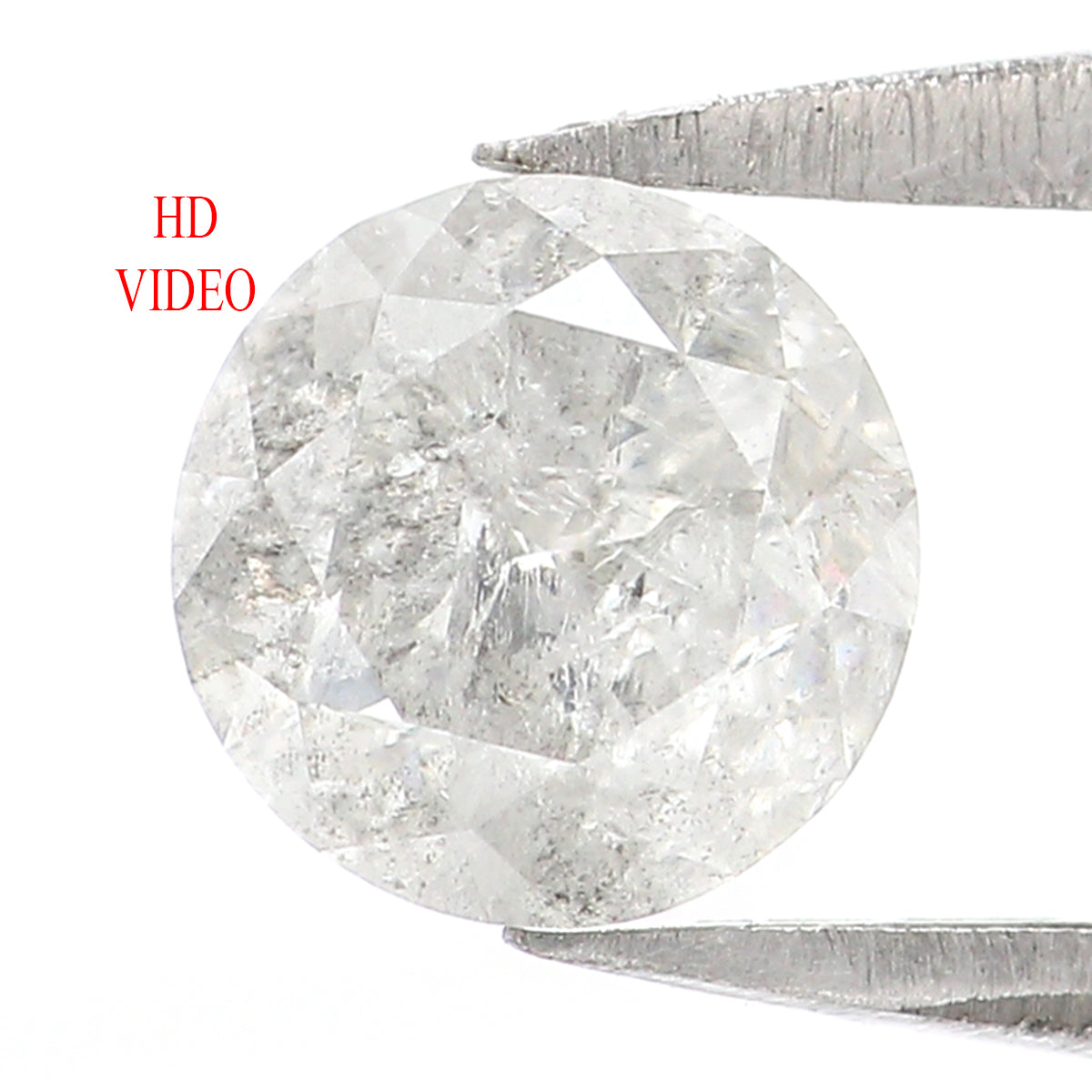 Natural Loose Round Salt And Pepper Diamond Black Grey Color 0.79 CT 5.60 MM Round Brilliant Cut Diamond L478