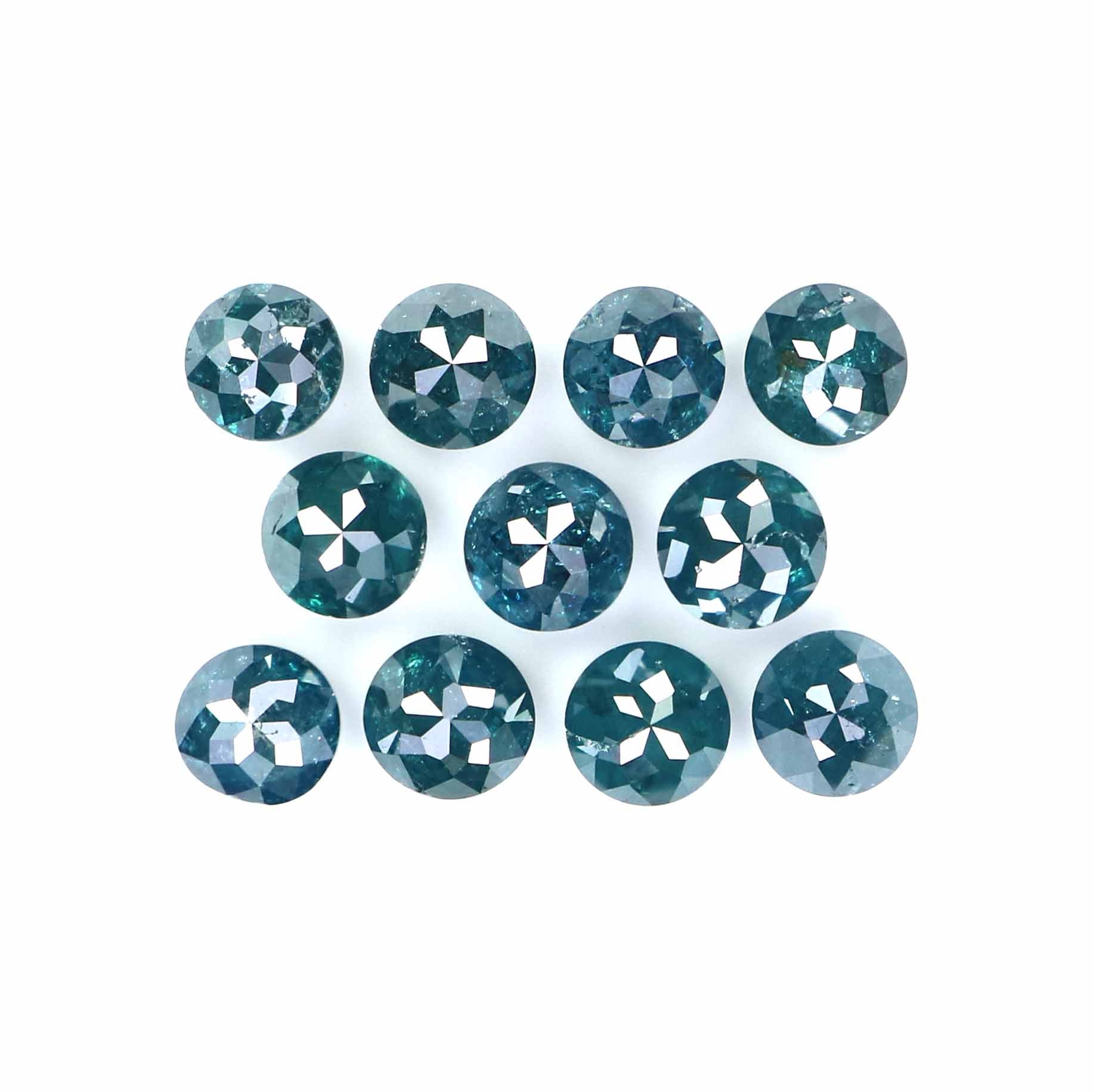 2.39 CT Natural Loose Round Rose Cut Diamond Blue Color Round Shape Diamond 3.25 MM Natural Loose Blue Color Round Rose Cut Diamond LQ2389