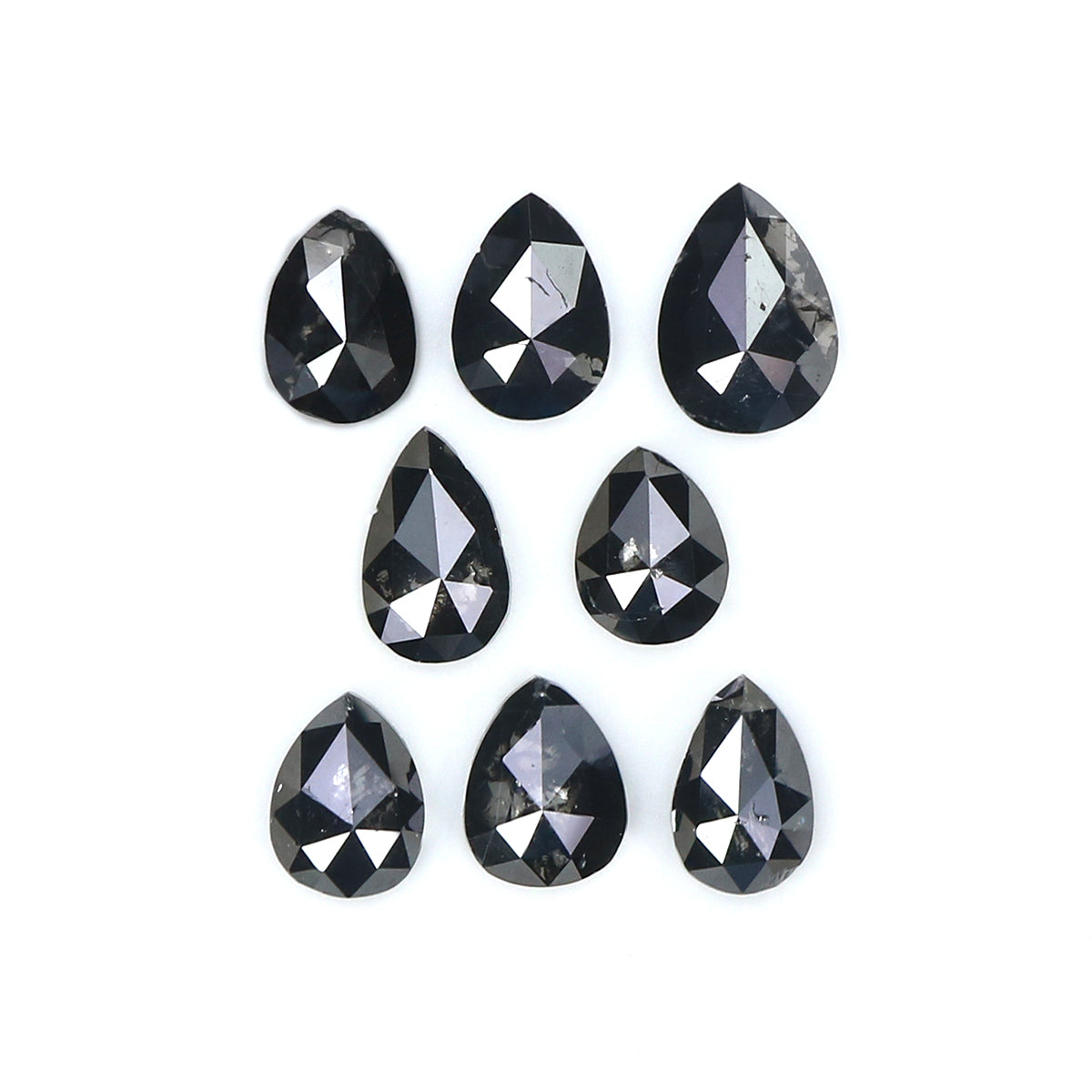 Natural Loose Pear Diamond Black Color 2.56 CT 5.20 MM Pear Shape Rose Cut Diamond L1664