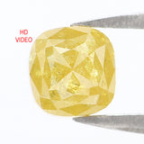 Natural Loose Cushion Yellow Color Diamond 1.16 CT 5.23 MM Cushion Shape Rose Cut Diamond L2649