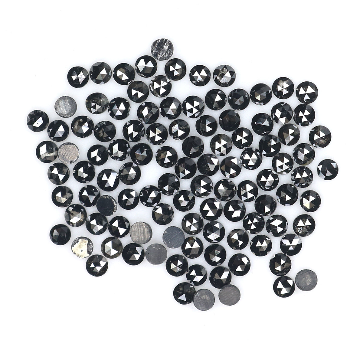 2.61 CT Natural Loose Round Rose Cut Diamond Black Color Round Shape Diamond 1.80 MM Natural Loose Black Color Round Rose Cut Diamond LQ1868