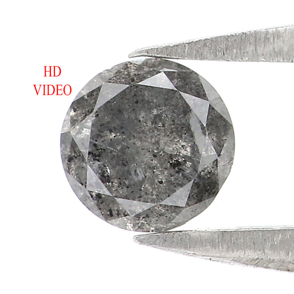 Natural Loose Round Diamond, Salt And Pepper Round Diamond, Natural Loose Diamond, Round Brilliant Cut Diamond, 0.37 CT Round Shape L2774