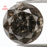 Natural Loose Round Black Brown Color Diamond 1.33 CT 6.80 MM Round Brilliant Cut Diamond L999