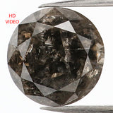 Natural Loose Round Black Brown Color Diamond 1.33 CT 6.80 MM Round Brilliant Cut Diamond L999