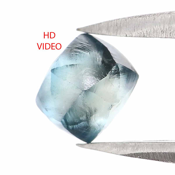 Natural Loose Crystal Rough Blue Color Diamond 0.88 CT 5.55 MM Rough Irregular Cut Diamond KDL2366
