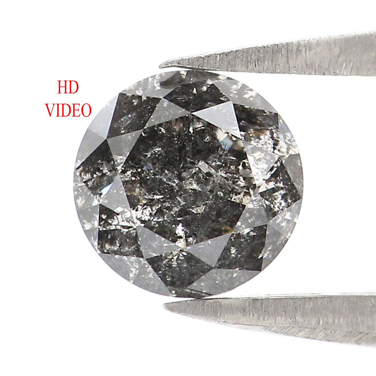 0.77 CT Natural Loose Round Shape Diamond Black Grey Color Round Cut Diamond 5.75 MM Salt And Pepper Round Brilliant Cut Diamond QL2751