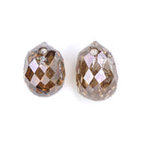 Natural Loose briolette Brown Color Diamond 0.78 CT 4.20 MM Drop Shape Rose Cut Diamond L9890