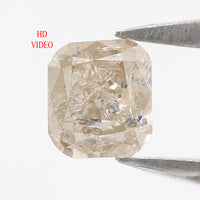 Natural Loose Cushion Yellow Grey Color Diamond 0.53 CT 4.50 MM Cushion Shape Rose Cut Diamond L7447