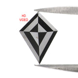 Natural Loose Kite Diamond Black Color 0.63 CT 8.43 MM Kite Shape Rose Cut Diamond KR2620