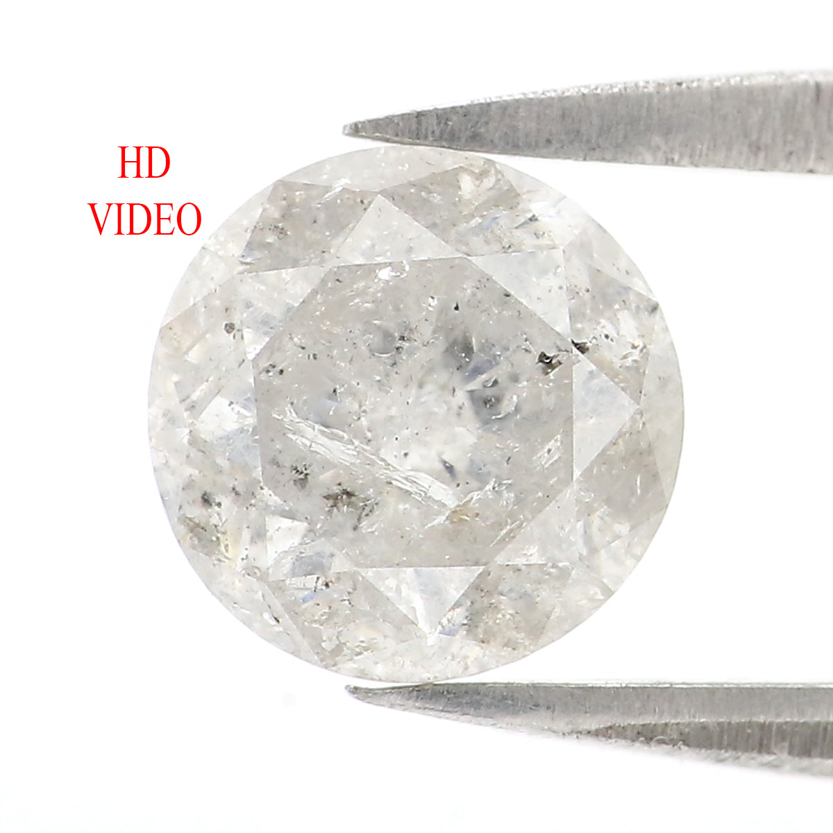 1.61 CT Natural Loose Round Shape Diamond Salt And Pepper Round Cut Diamond 7.10 MM Natural Grey Color Round Brilliant Cut Diamond LQ2722