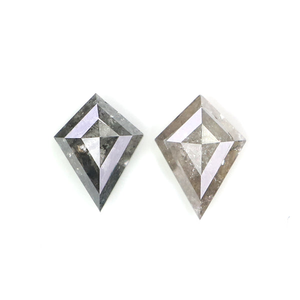 Natural Loose Kite Diamond, Salt And Pepper Kite Diamond, Natural Loose Diamond, Kite Rose Cut Diamond, Kite Cut, 0.89 CT Kite Shape L2742