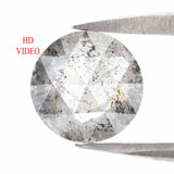 Natural Loose Round Rose Cut Diamond, Salt And Pepper Round Diamond, Natural Loose Diamond, Rose Cut Diamond, 1.05 CT Round Shape L2765