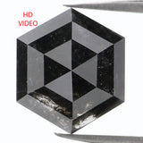 Natural Loose Hexagon Salt And Pepper Diamond Black Grey Color 2.45 CT 9.25 MM Hexagon Shape Rose Cut Diamond KDL1092