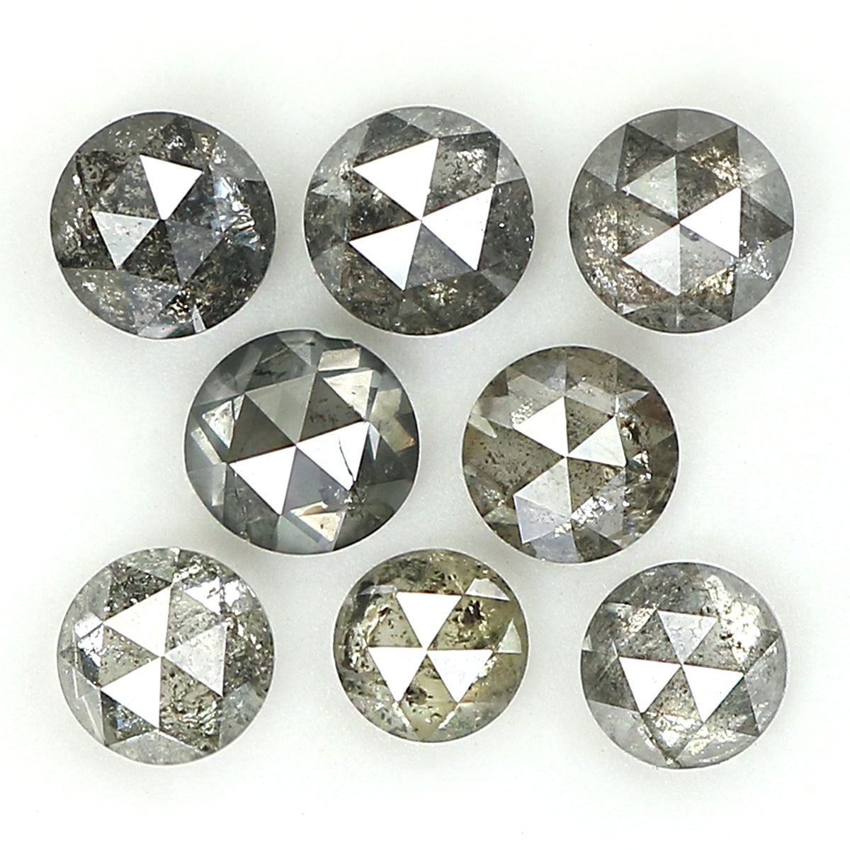 Natural Loose Rose Cut Salt And Pepper Diamond Black Grey Color 1.34 CT 2.90 MM Rose Cut Shape Diamond KDL1137