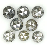 Natural Loose Rose Cut Salt And Pepper Diamond Black Grey Color 1.34 CT 2.90 MM Rose Cut Shape Diamond KDL1137