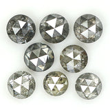 Natural Loose Rose Cut Salt And Pepper Diamond Black Grey Color 1.34 CT 2.90 MM Rose Cut Shape Diamond KDL1137