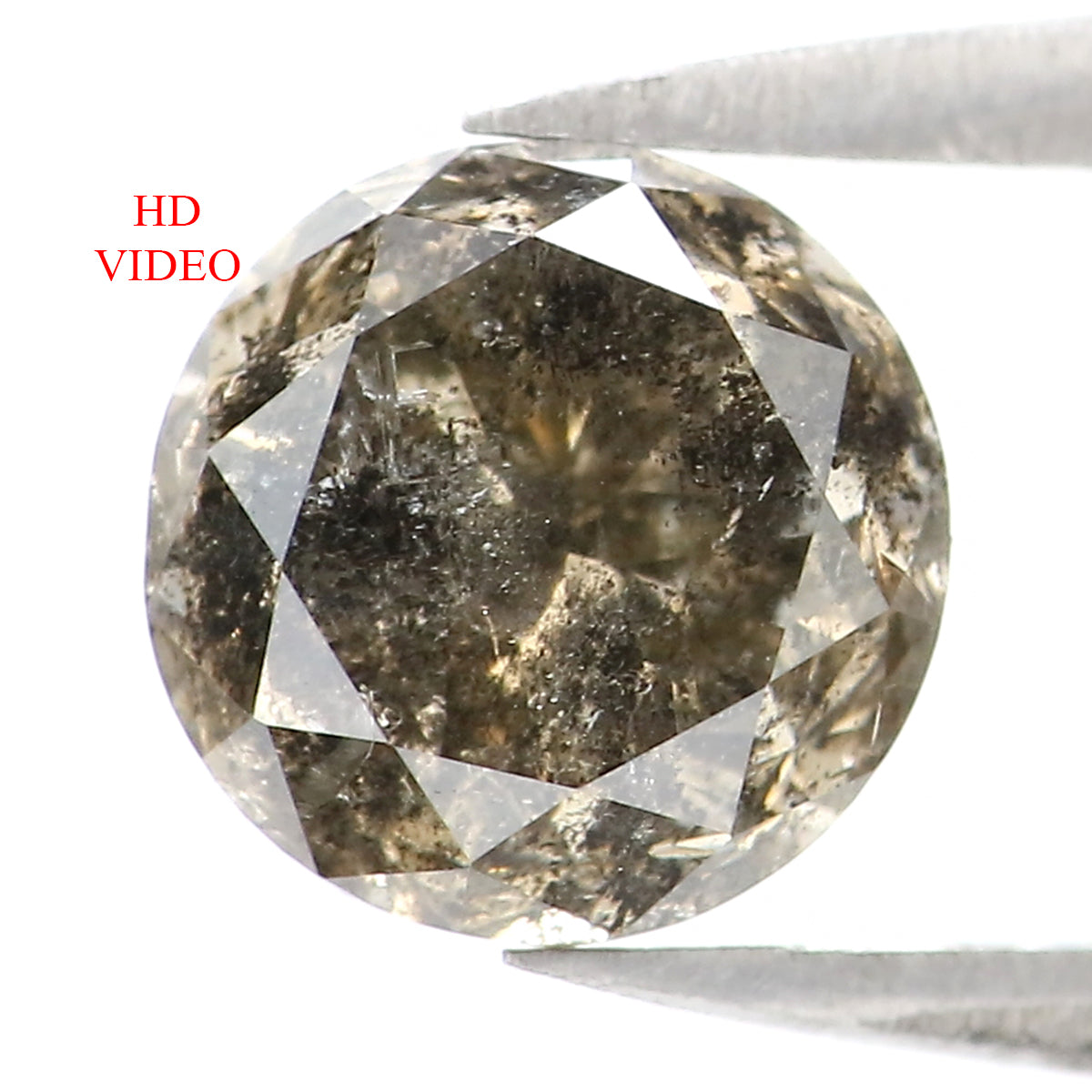 1.48 CT Natural Loose Round Shape Diamond Salt And Pepper Round Cut Diamond 6.70 MM Natural Loose Diamond Round Brilliant Cut Diamond LQ8699