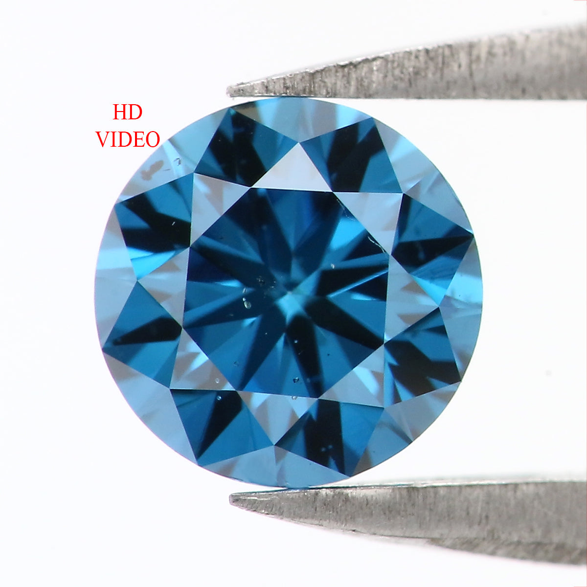 0.56 Ct Natural Loose Round Shape Diamond Blue Color Round Cut Diamond 5.20 MM Natural Loose Diamond Round Brilliant Cut Diamond QL1793