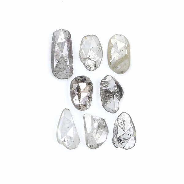 Natural Loose Slice Salt And Pepper Diamond Black Grey Color 0.93 CT 4.65 MM Slice Shape Rose Cut Diamond L1447