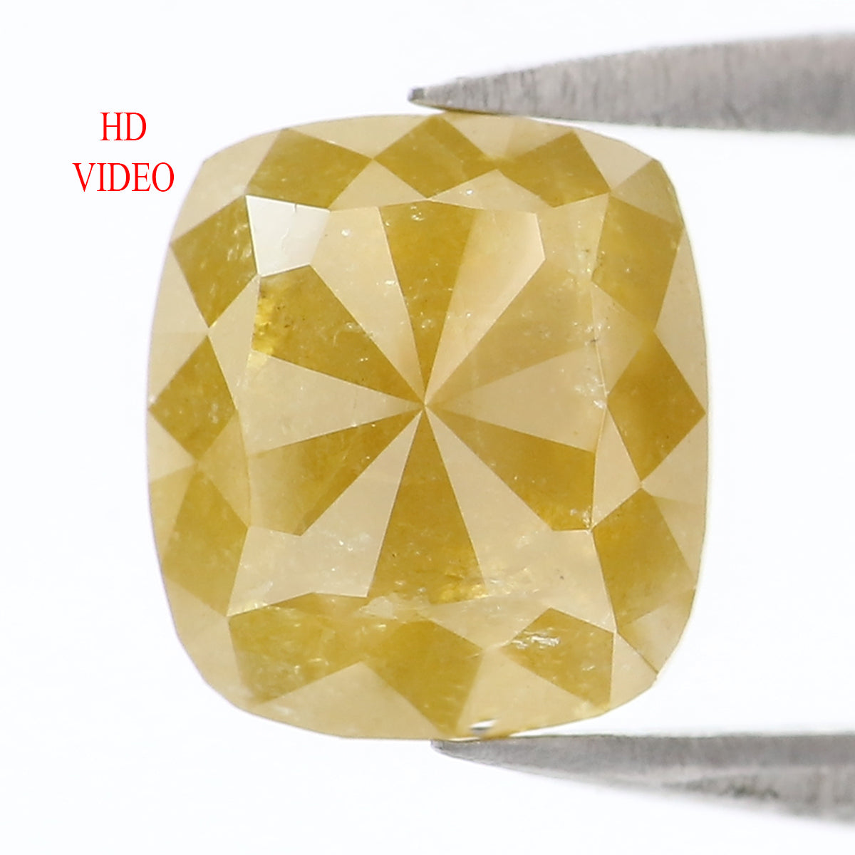 Natural Loose Cushion Yellow Color Diamond 2.17 CT 7.80 MM Cushion Shape Rose Cut Diamond KR1063