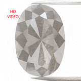 Natural Loose Oval Salt And Pepper Diamond Grey Color 2.37 CT 9.30 MM Oval  Rose Cut Shape Diamond KDL987