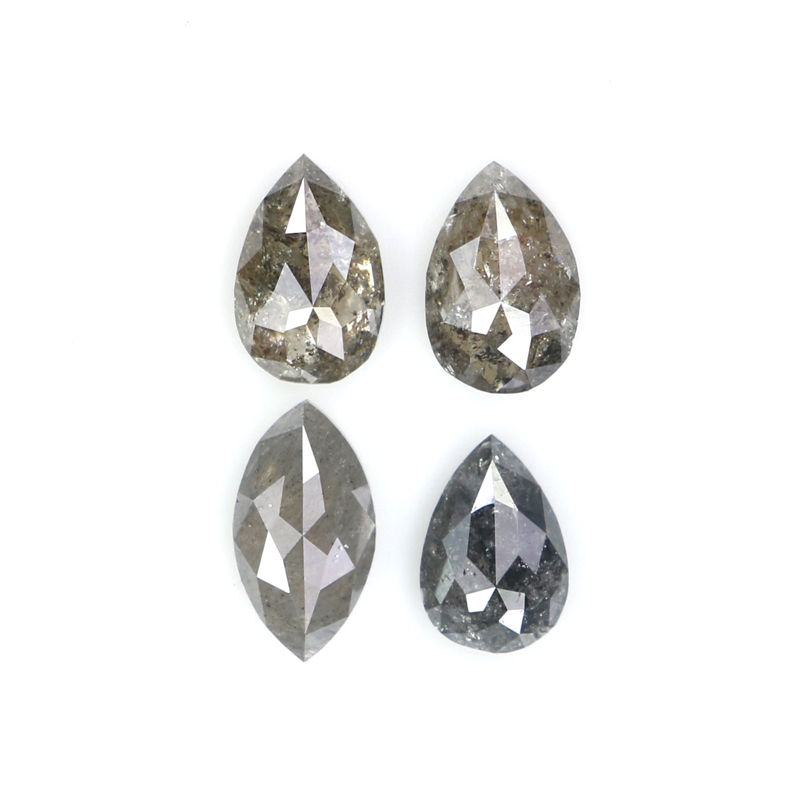 0.72 CT Natural Loose Mix Shape Diamond Salt And Pepper Mix Shape Diamond 5.25 MM Natural Black Grey Color Mix Shape Rose Cut Diamond KQ2638