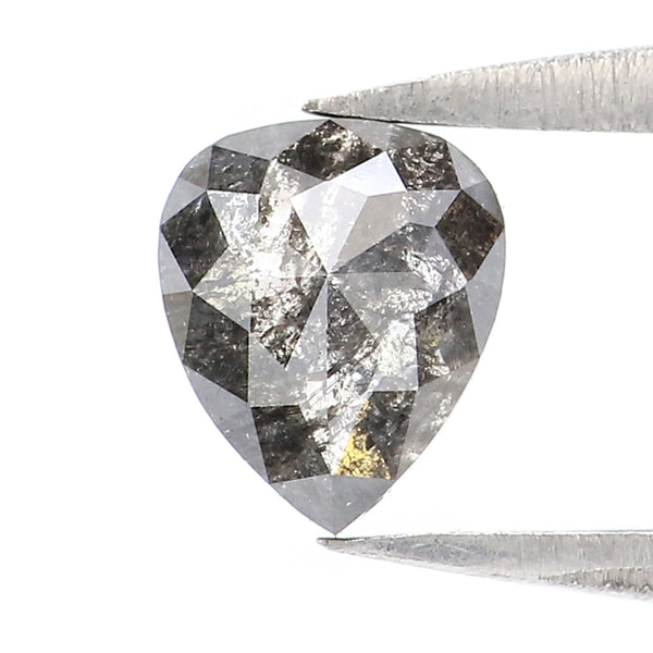 Natural Loose Heart Salt And Papper Diamond Black Grey Color O.48 CT 5.70 MM Heart Shape Rose Cut KDK2534
