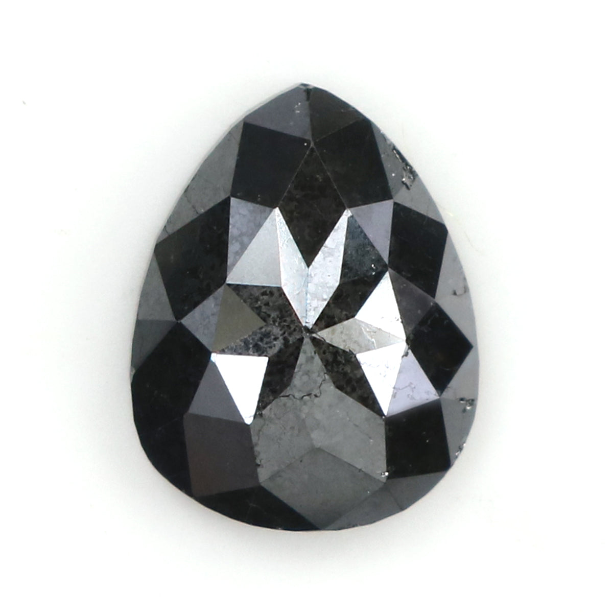 1.62 CT Natural Loose Pear Shape Diamond Black Color Pear Cut Diamond 9.20 MM Natural Loose Black Color Diamond Pear Rose Cut Diamond LQ8350