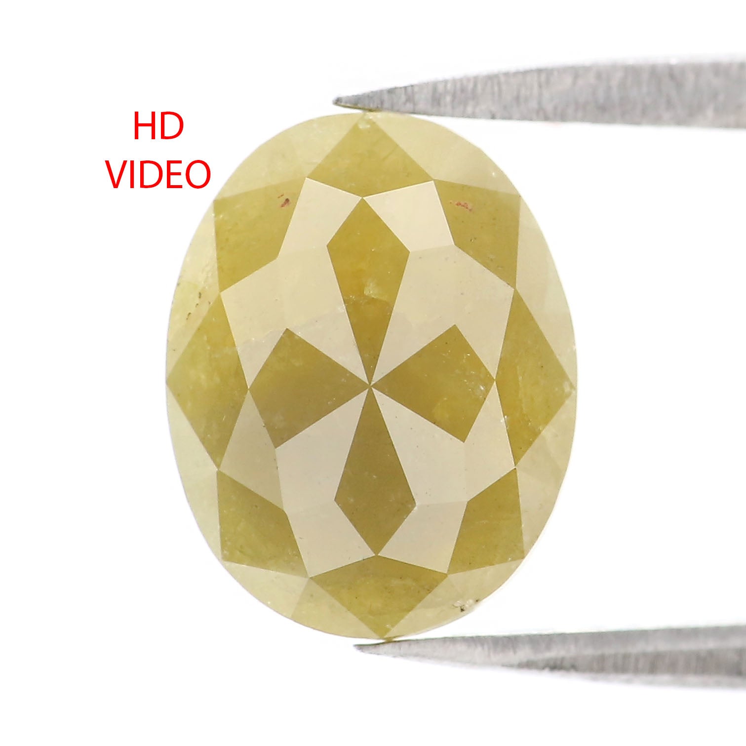 Natural Loose Oval Yellow Color Diamond 2.59 CT 10.55 MM Oval Shape Rose Cut Diamond L2430