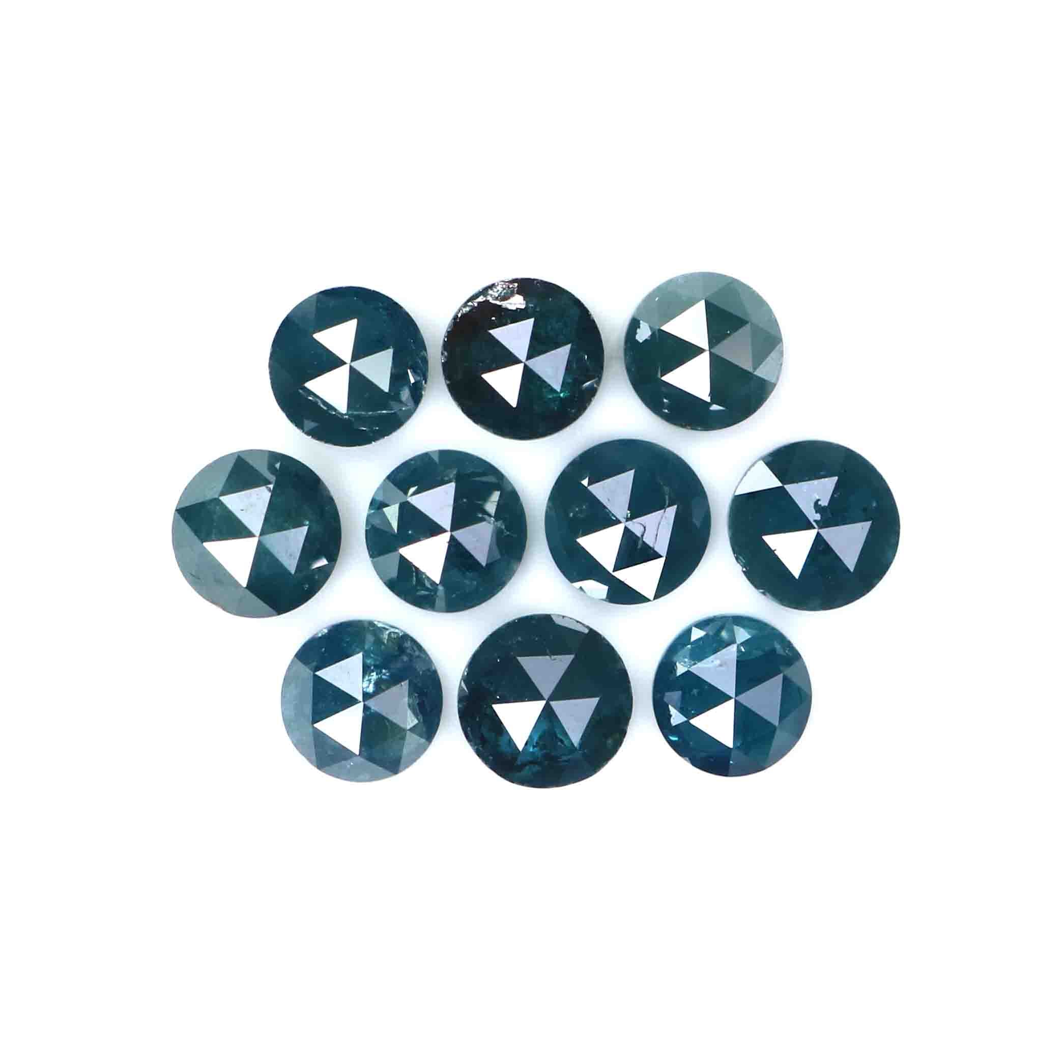 Natural Loose Round Rose Cut Blue Color Diamond 2.03 CT 3.55 MM Rose Cut Shape Diamond KDL2414