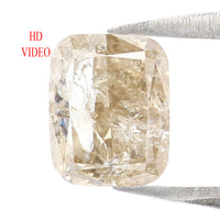 Natural Loose Cushion Yellow Grey Color Diamond 0.90 CT 6.40 MM Cushion Shape Rose Cut Diamond L7407