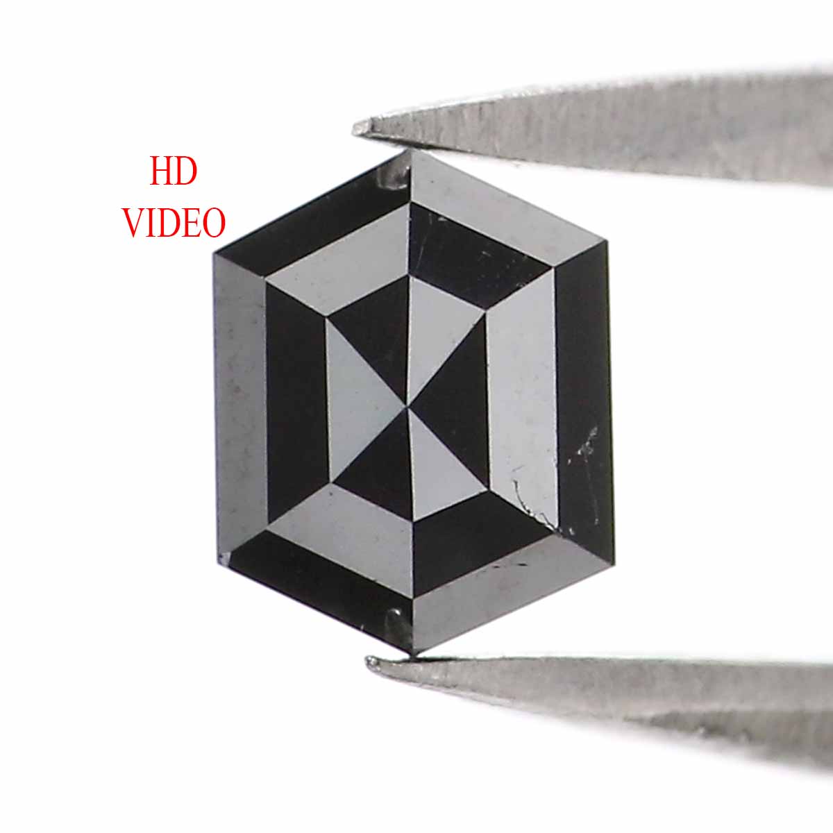 0.49 CT Natural Loose Hexagon Shape Diamond Black Color Hexagon Diamond 5.30 MM Natural Loose Black Color Hexagon Rose Cut Diamond KQ2646