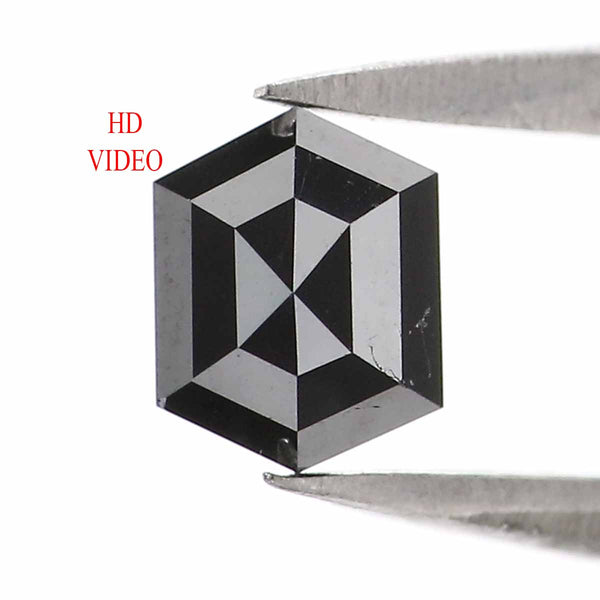 Natural Loose Hexagon Diamond, Hexagon Black Color Diamond, Natural Loose Diamond, Hexagon Rose Cut Diamond 0.49 CT Hexagon Shape KR2646