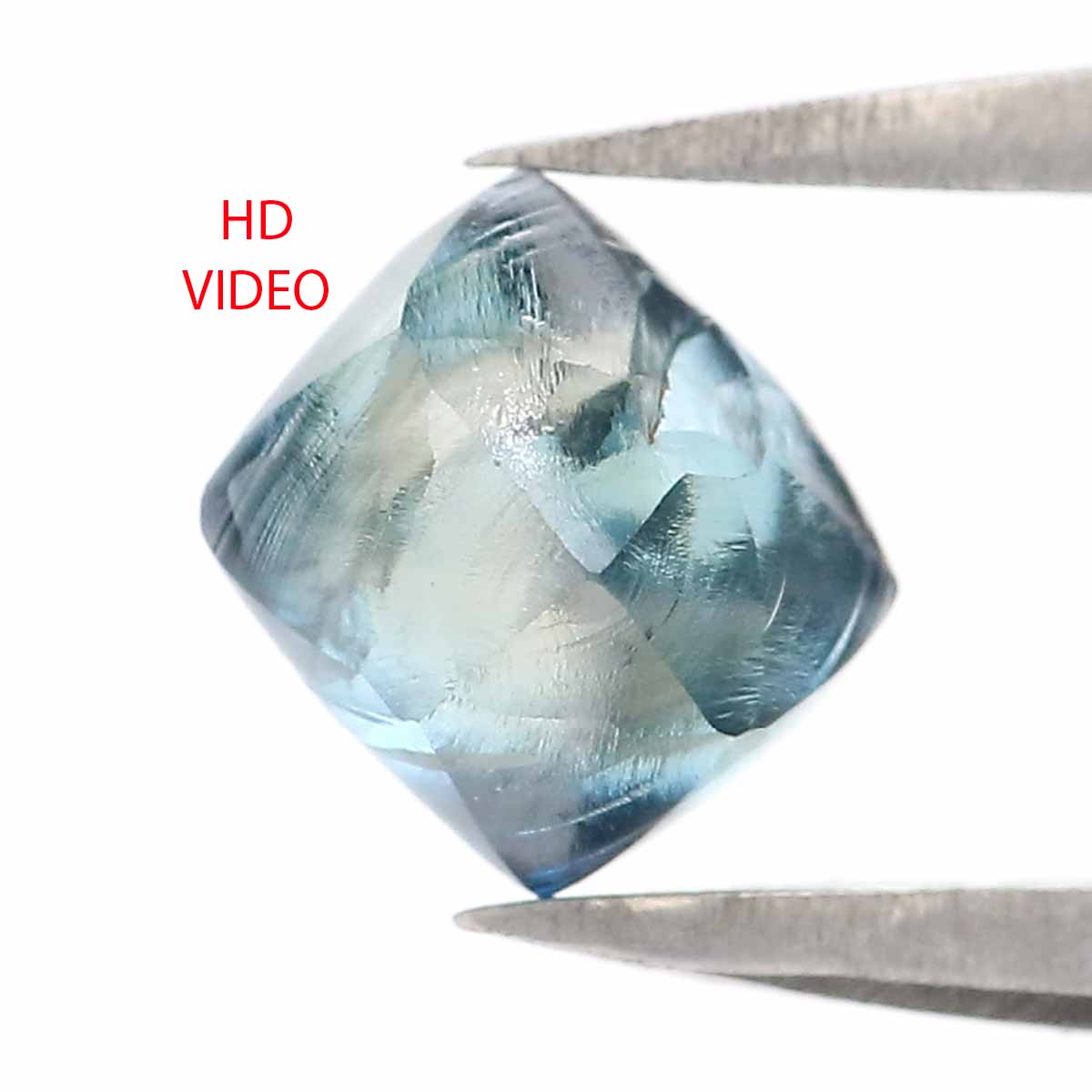 Natural Loose Crystal Rough Blue Color Diamond 1.35 CT 6.40 MM Rough Irregular Cut Diamond KDL2350