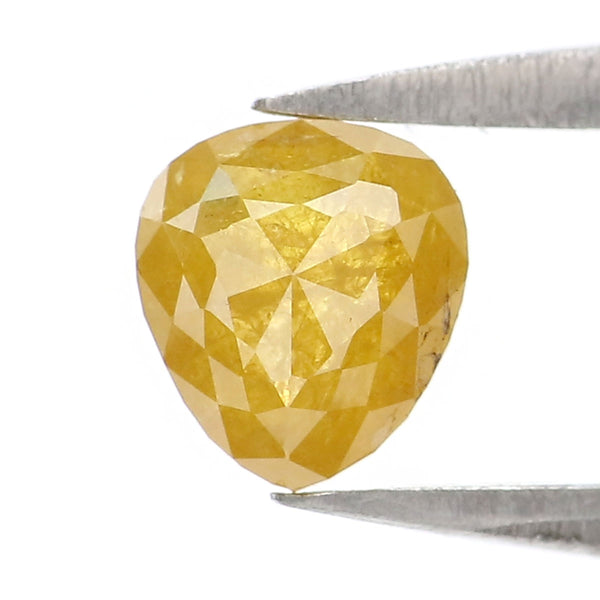 Natural Loose Heart Yellow Color Diamond 0.59 CT 5.45 MM Heart Shape Rose Cut Diamond KDK2510